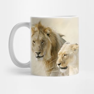 Two Lions on African savanna Mug